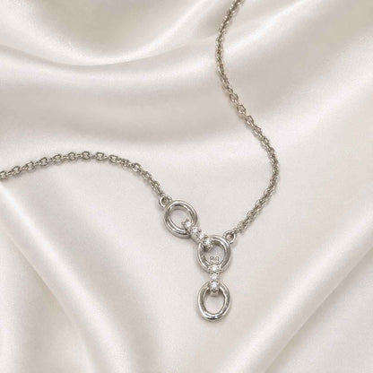 Interlocking Link Pendant Necklace for Women | 925 Sterling Silver Minimalist Jewellery | Jauhari Jewellers