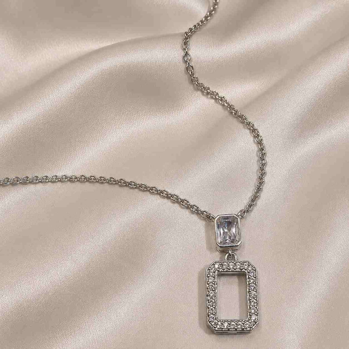 Sterling silver rectangle pendant 