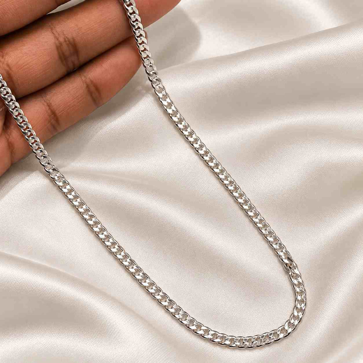 Silver Curb Chain for Men | Jauhari Jewellers