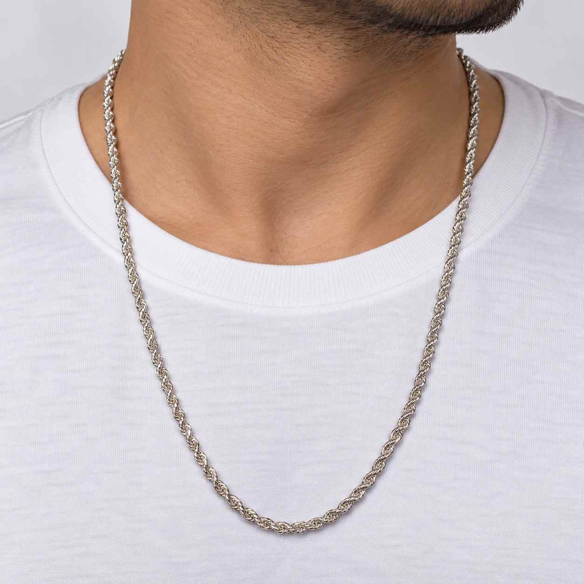 Silver Rope Chain for Men | Jauhari Jewellers