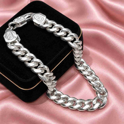 Silver Cuban Link Chain Bracelet for Men | Jauhari Jewellers