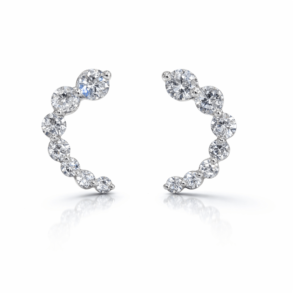 925 Sterling silver Curve drop earrings 