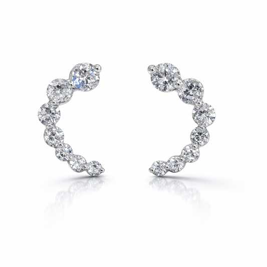 925 Sterling silver Curve drop earrings 