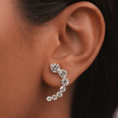 Close up of 925 sterling silver earrings 