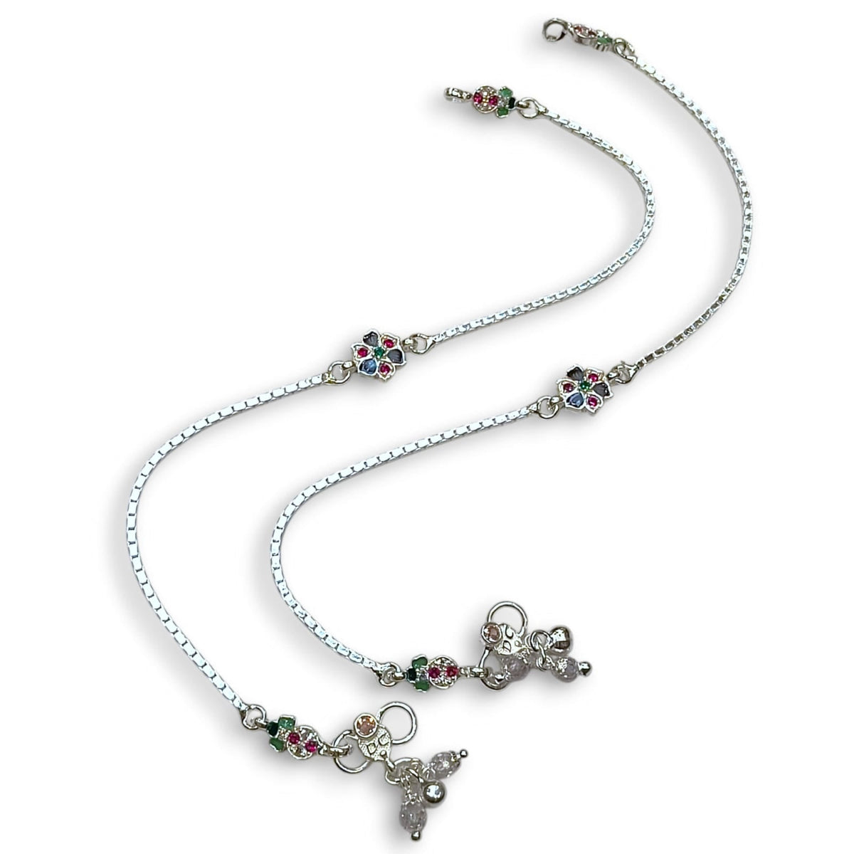 Elegant silver payal for women