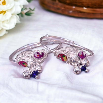 Fancy Silver Size Adjustable Kada for Kids - Jauhari Jewellers