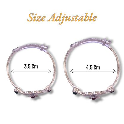 Fancy Silver Size Adjustable Kada for Kids - Jauhari Jewellers
