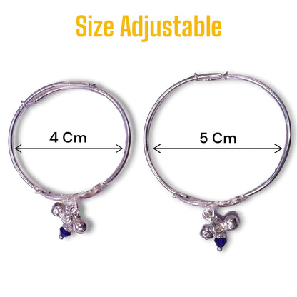 Fancy Silver Size Adjustable Kada for Kids - Jauhari Jewellers