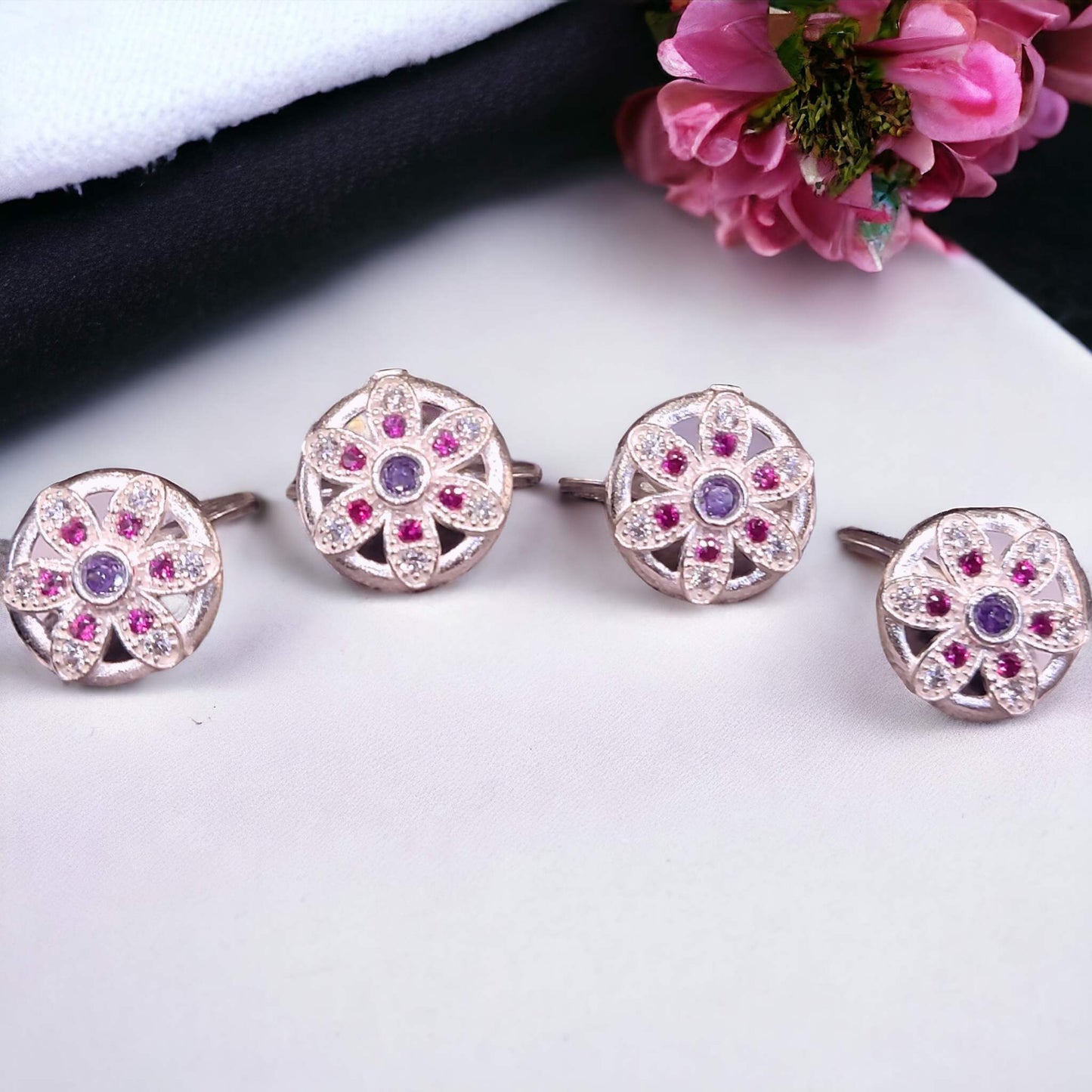 Fancy Silver Toe Rings ( 2 Pairs ) for Women - Jauhari Jewellers