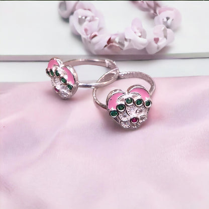 Fancy Silver Toe Rings ( 2 Pairs ) For Women - Jauhari Jewellers