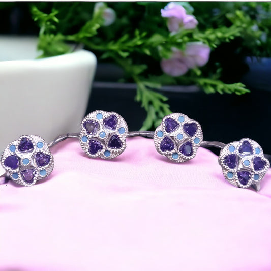 Fancy Silver Toe Rings ( 2 Pairs ) For Women - Jauhari Jewellers