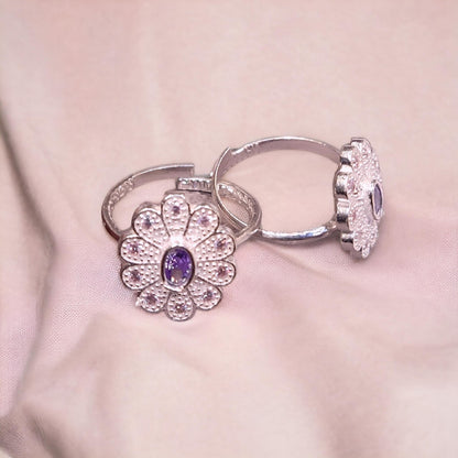 Fancy Silver Toe Rings ( 2 Pairs ) For Women - Jauhari Jewellers