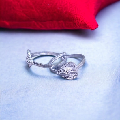 Fancy Silver Toe Rings ( 2 Pairs ) For Women - Jauhari Jewellers
