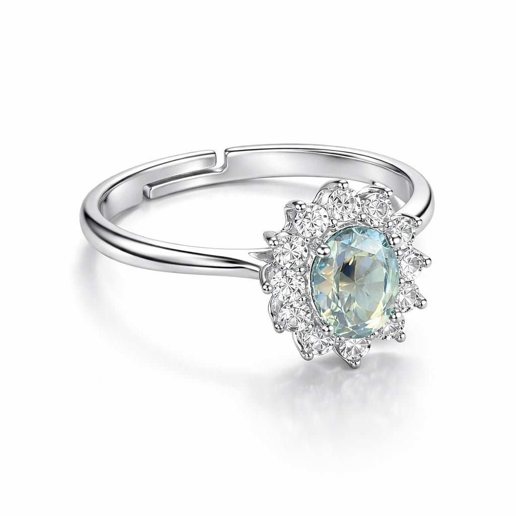 925 sterling silver halo ring