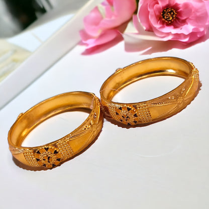 Gold Plated Bangle For Women ( 1 Pair ) - Jauhari Jewellers