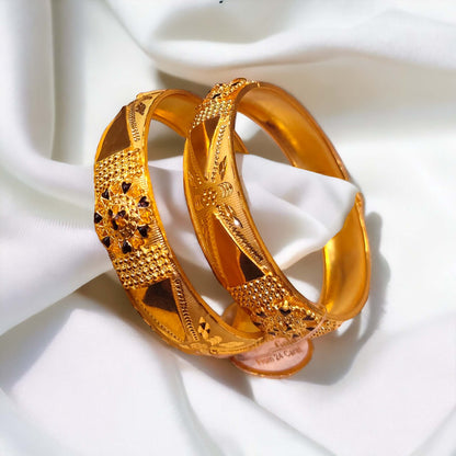 Gold Plated Bangle For Women ( 1 Pair ) - Jauhari Jewellers