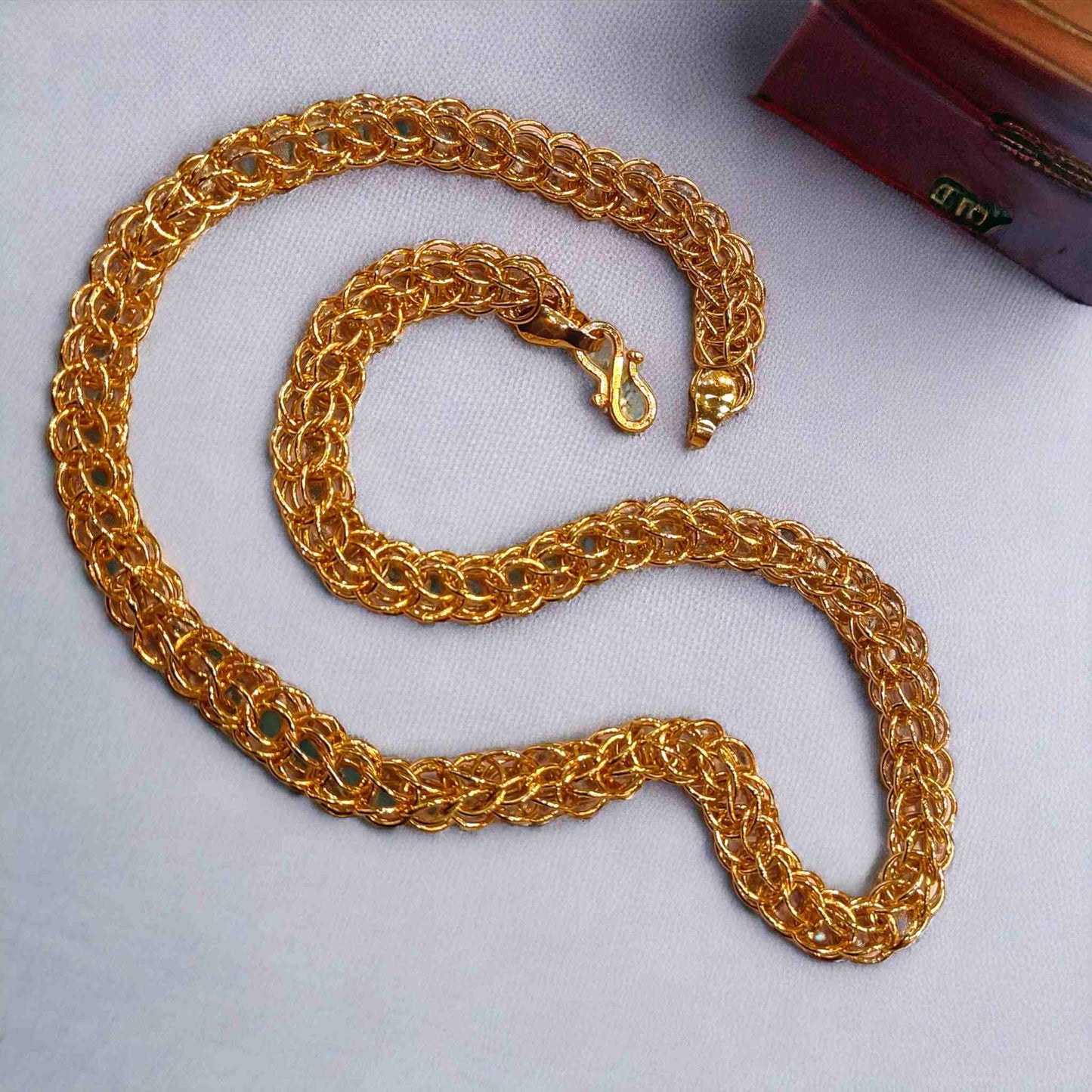 Gold Plated Hollow Chain for Men - Jauhari Jewellers