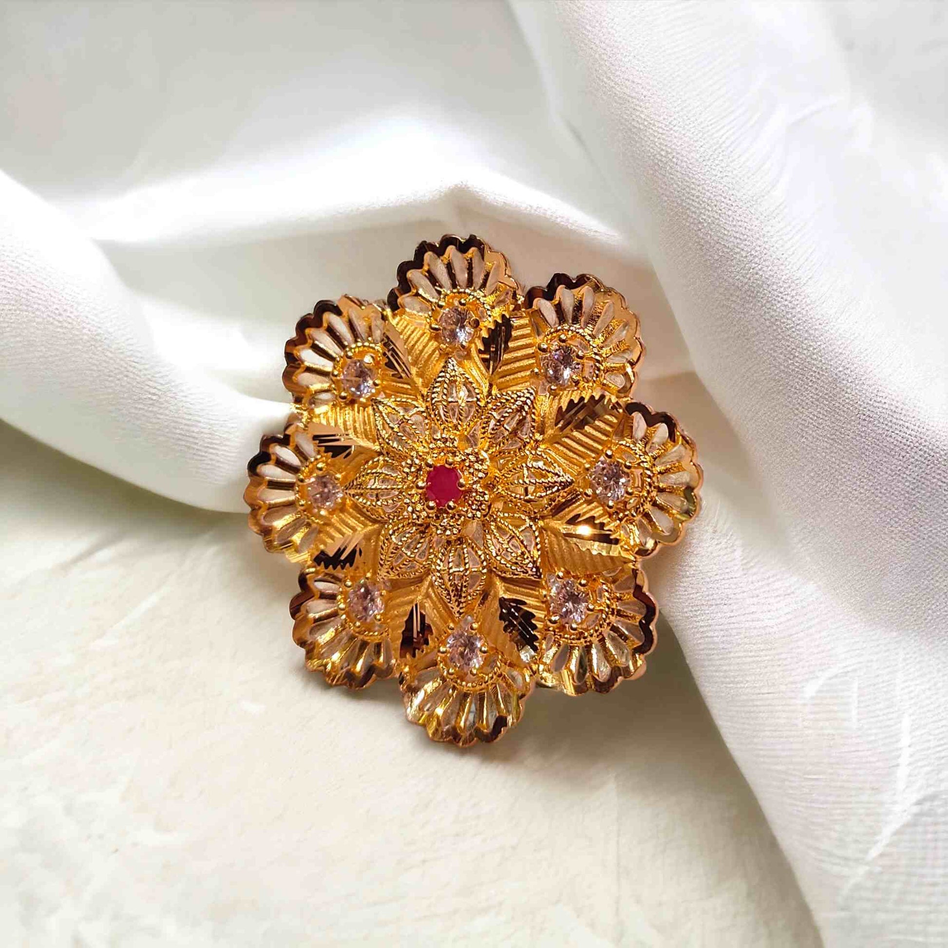 Gold Plated Jodha Ring for Women - Jauhari Jewellers