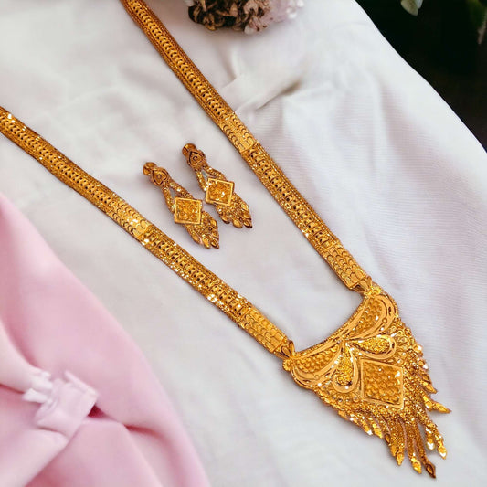 Gold Plated Long Necklace Set - Jauhari Jewellers