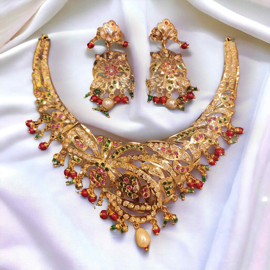 Gold plated necklace set - jauhari Jewellers