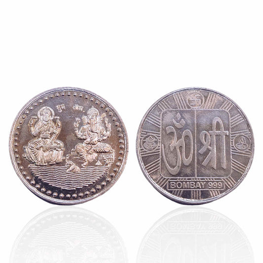 Laxmi Ganesh Pure Silver 10g Coin - Jauhari Jewellers