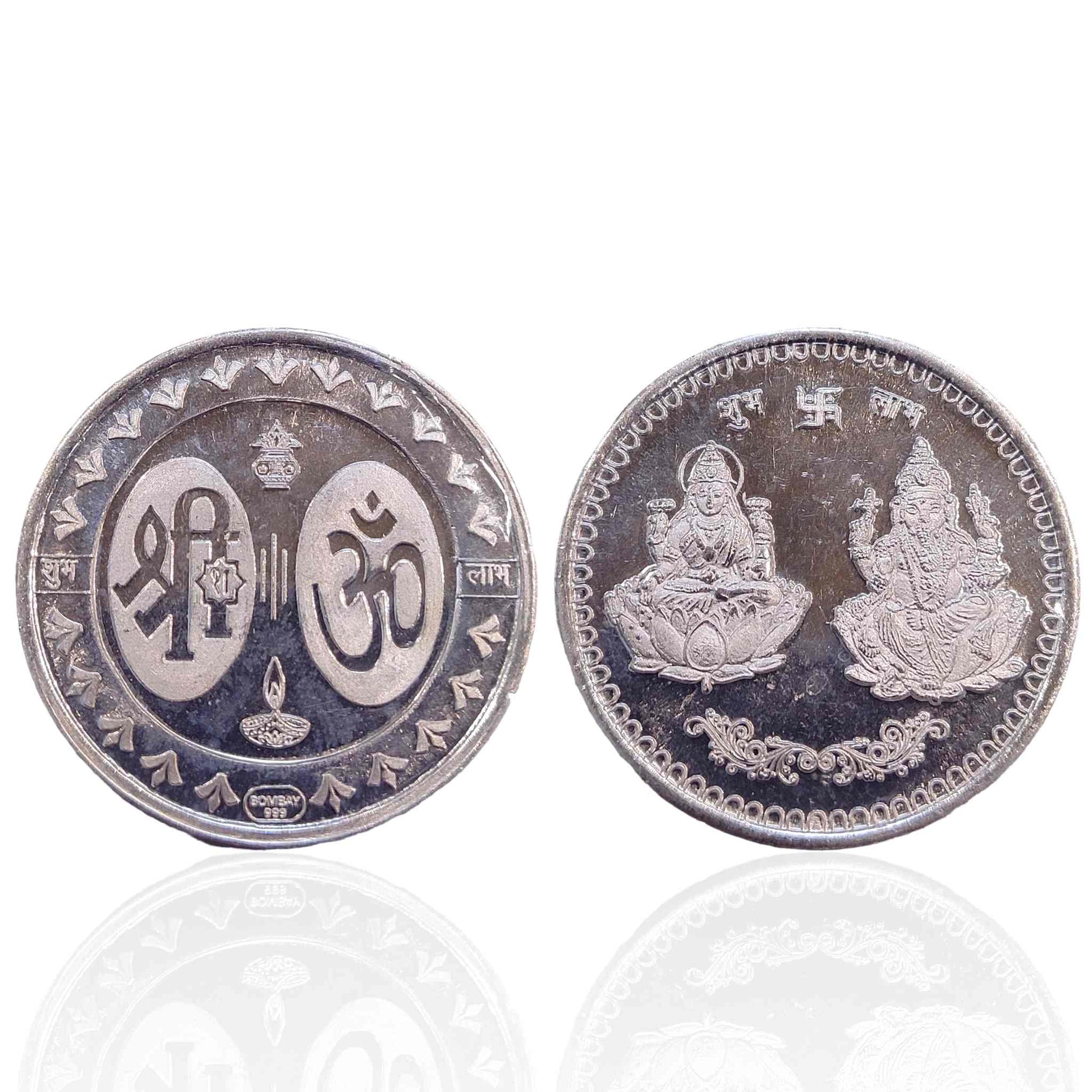 Laxmi Ganesh Pure Silver 10g Coin - Jauhari Jewellers