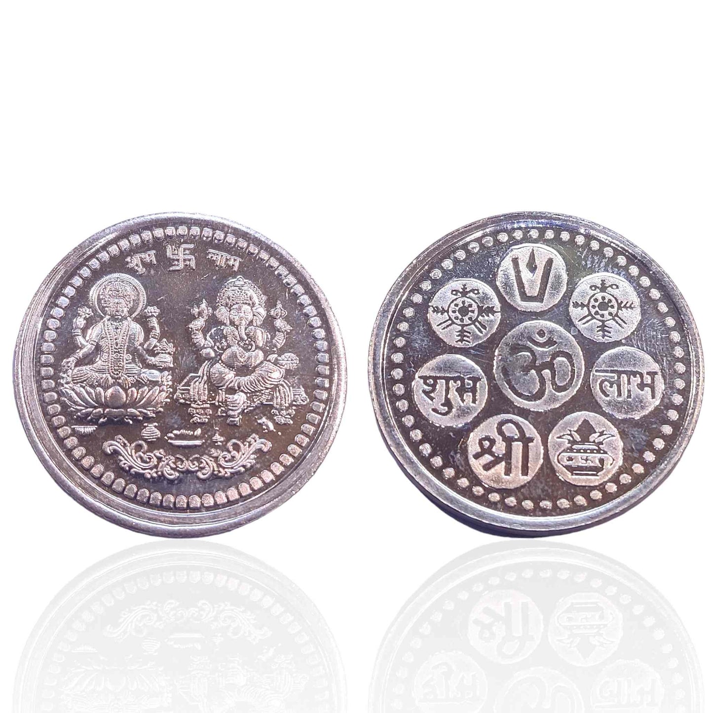 Laxmi Ganesh Pure Silver 10g Coin - Jauhari Jewellers