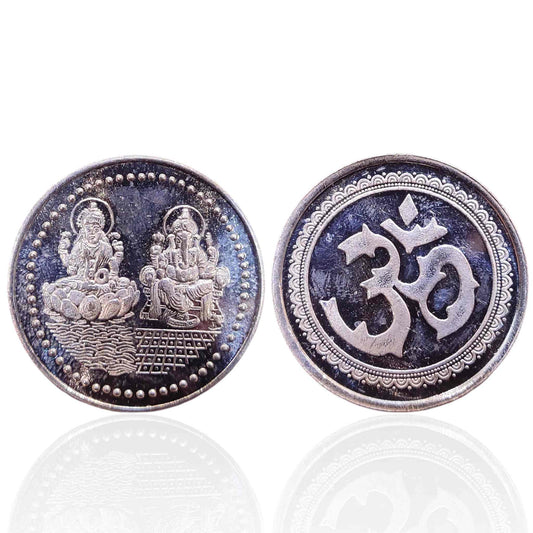 Laxmi Ganesh Pure Silver 10g Coin - Jauhari Jewellers