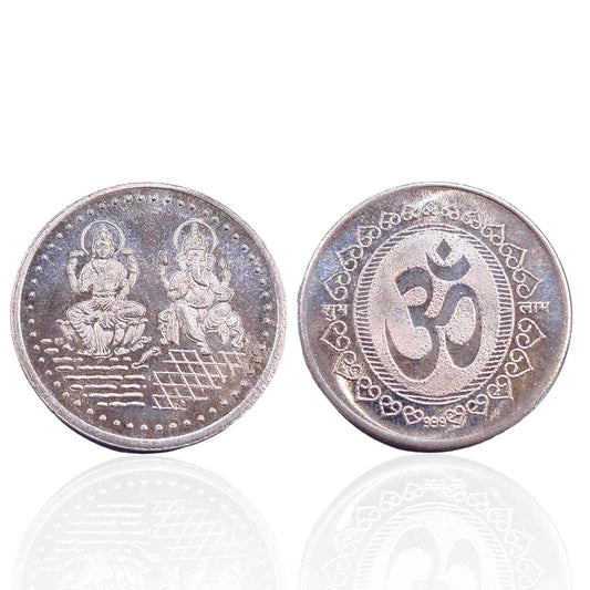 Laxmi Ganesh Pure Silver 10g Coin - Jauhari Jewellers