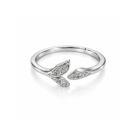 Open Leaf 925 Sterling Silver Ring - Jauhari Jewellers