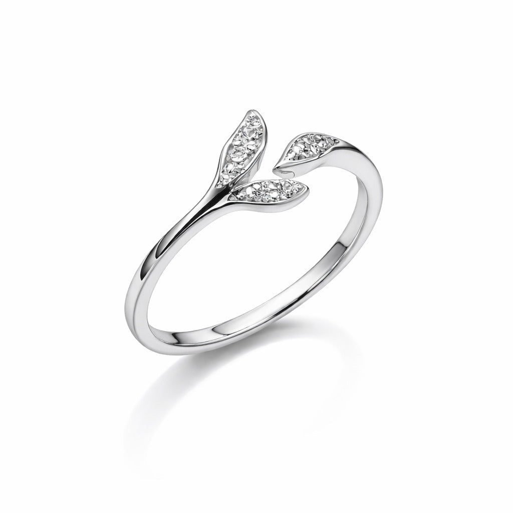 Open Leaf 925 Sterling Silver Ring - Jauhari Jewellers