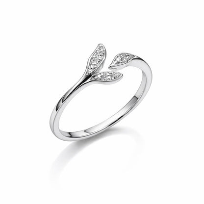 Open Leaf 925 Sterling Silver Ring - Jauhari Jewellers