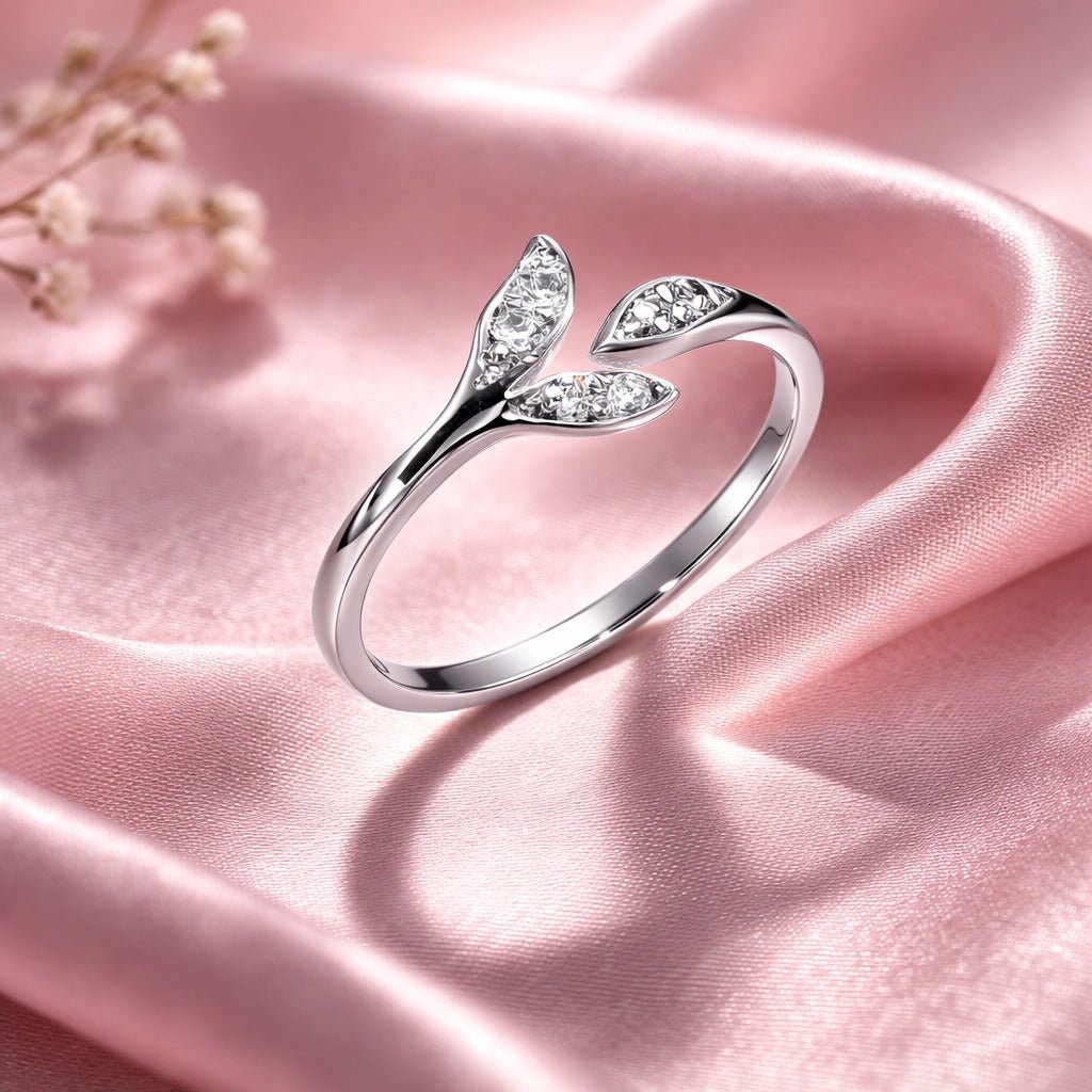 Open Leaf 925 Sterling Silver Ring - Jauhari Jewellers