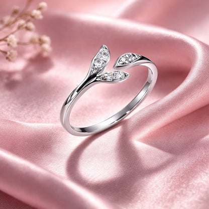 Open Leaf 925 Sterling Silver Ring - Jauhari Jewellers