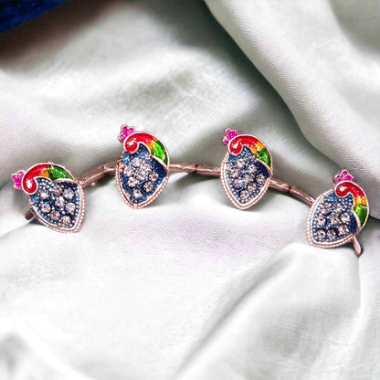 Peacock Silver Toe Rings ( 2 Pairs ) for Women - Jauhari Jewellers