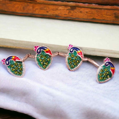 Peacock Silver Toe Rings ( 2 Pairs ) For Women - Jauhari Jewellers