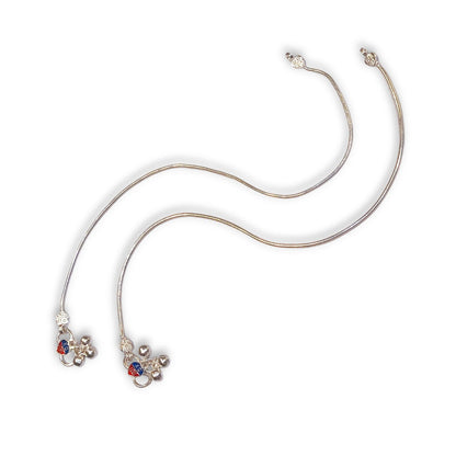 Plain Silver payal on a white background