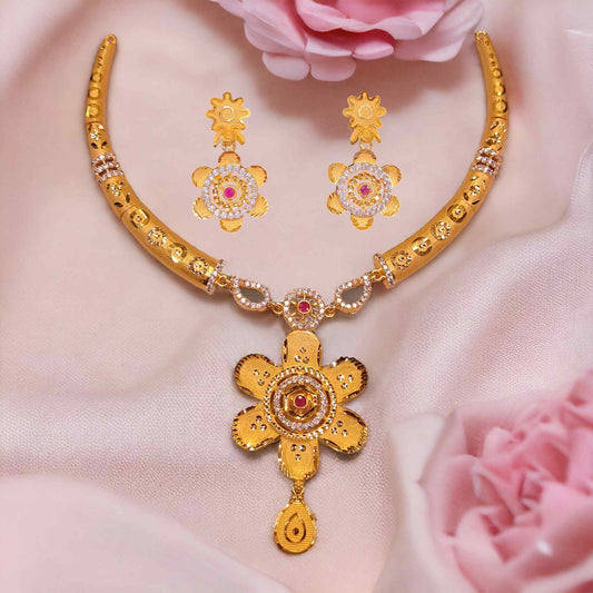 Premium One Gram Gold Necklace Set - Jauhari Jewellers