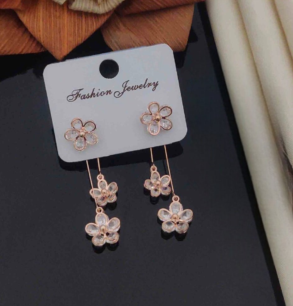 Premium Rose Gold Plated Earrings - Jauhari Jewellers