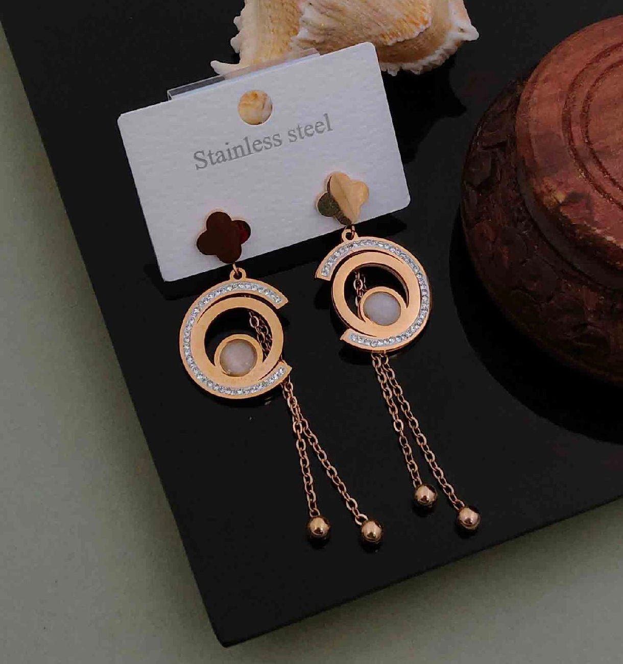 Premium Rose Gold Plated Earrings - Jauhari Jewellers