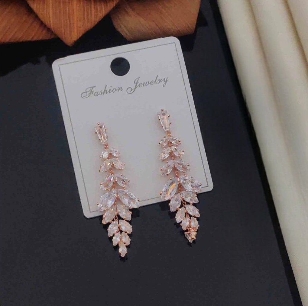 Premium Rose Gold Plated Earrings - Jauhari Jewellers