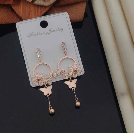 Premium Rose Gold Plated Earrings - Jauhari Jewellers