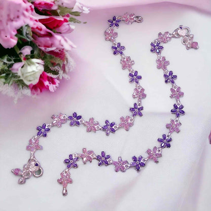 Premium Silver AD Stone Payal - Jauhari Jewellers