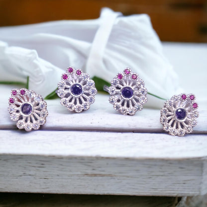 Premium Silver AD Toe Rings ( 2 Pairs ) - Jauhari Jewellers