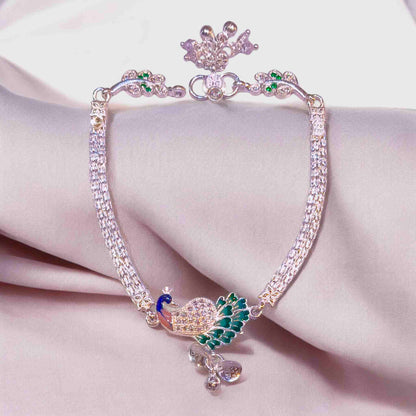 Premium Silver Peacock Payal for Women - Jauhari Jewellers