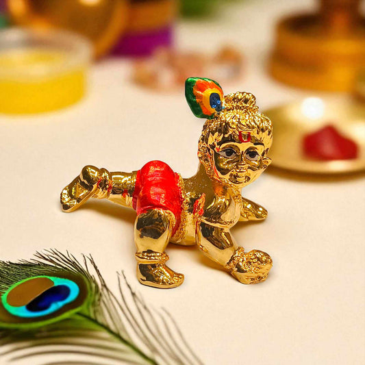Gold plated laddu gopal  