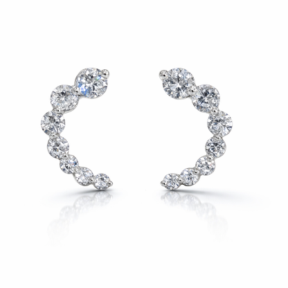 925 Sterling silver Curve drop earrings 