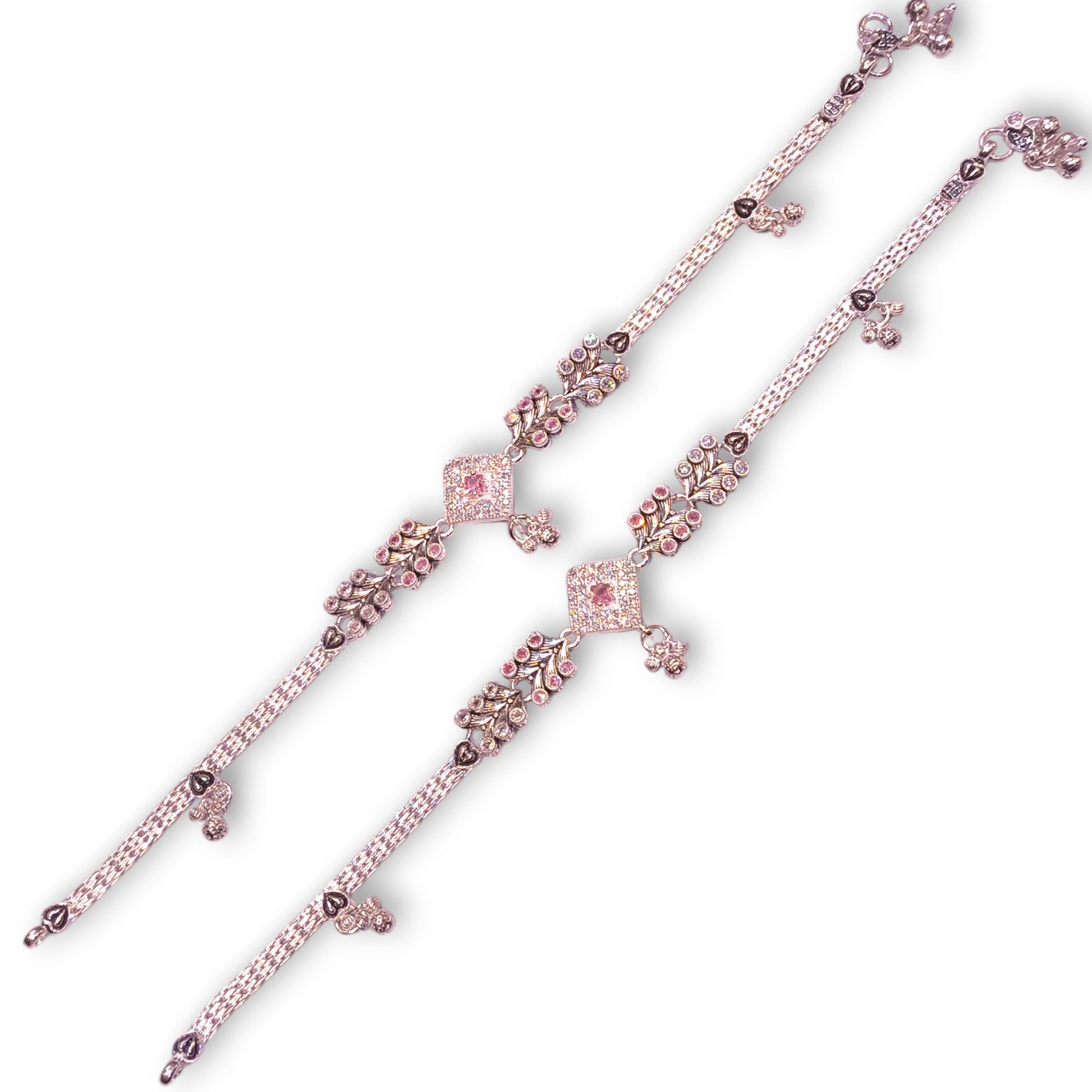 Silver oxidised anklets - by jauhari jewellers jewellery shop in mau