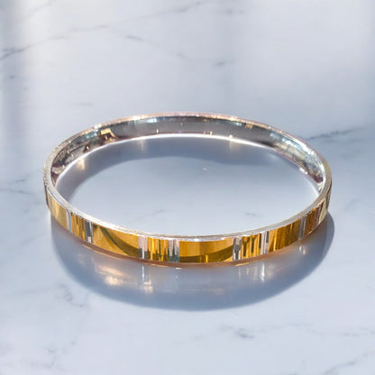 Silver kada with gold plated for men