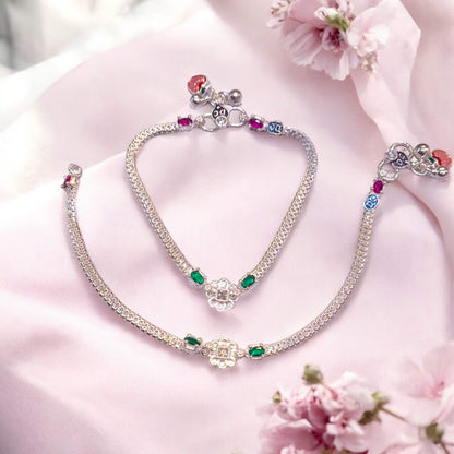 Silver anklets for 8 year girl